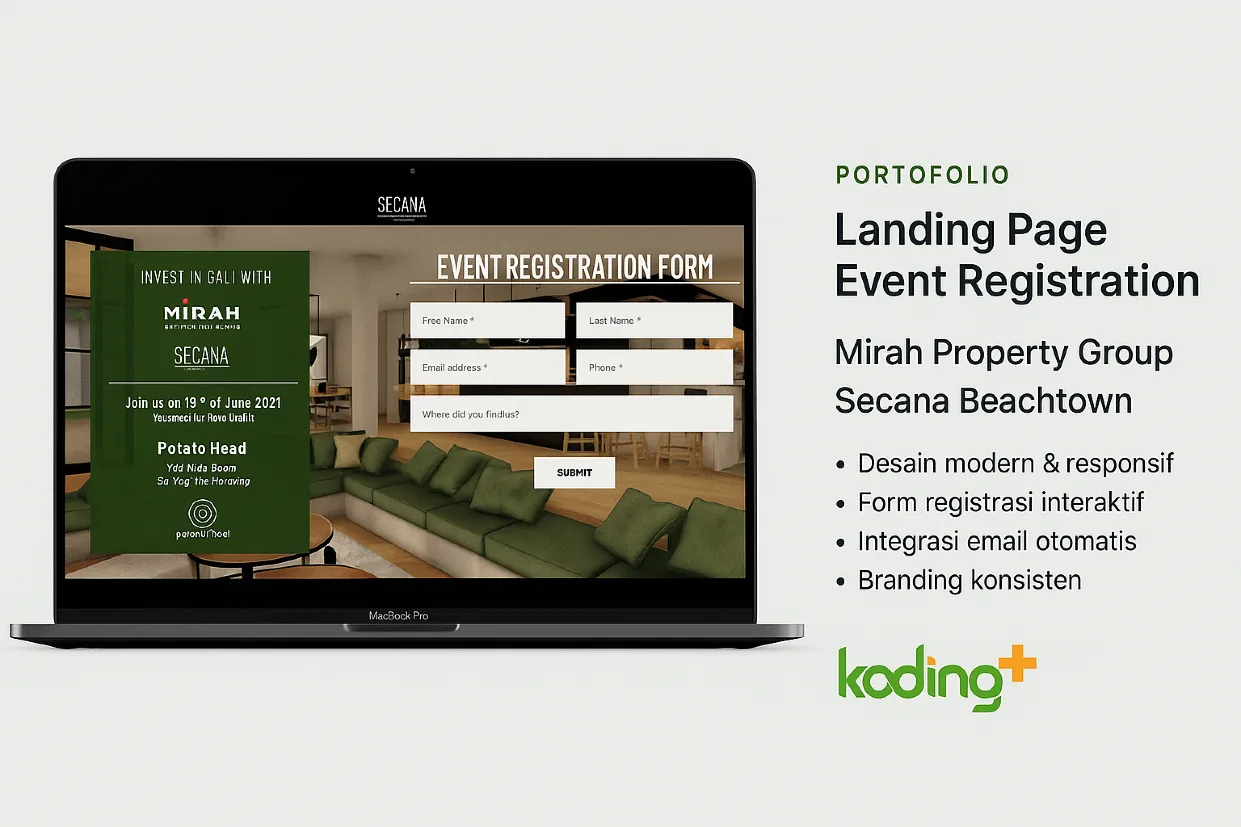 Event Registration Mirah Property karya KodingPlus