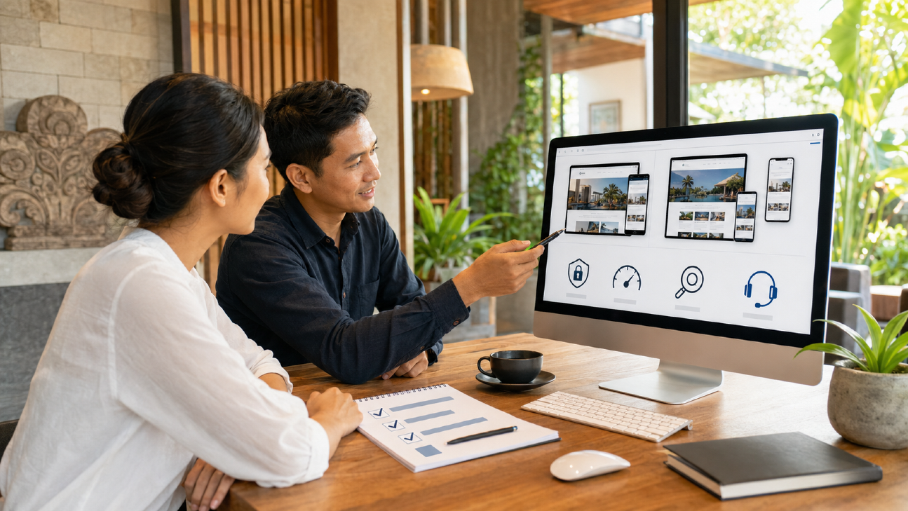 Ilustrasi Manfaat Website untuk Villa dan Hotel di Bali