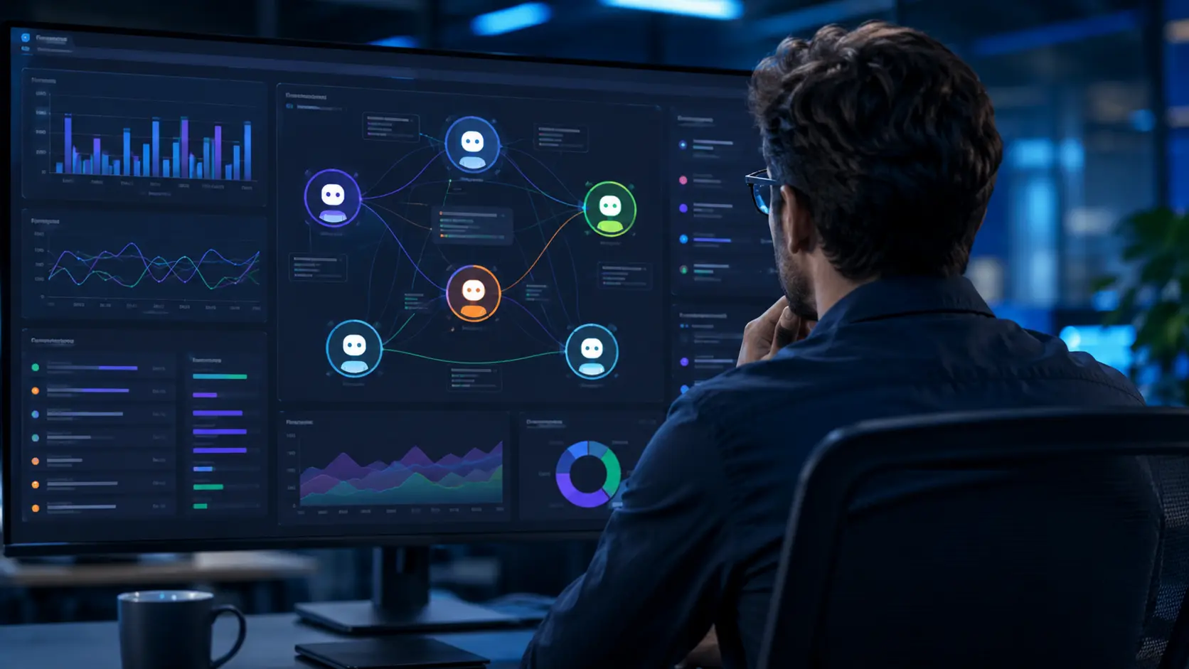 Ilustrasi dashboard yang membandingkan penggunaan Claude dan Codex pada GitHub