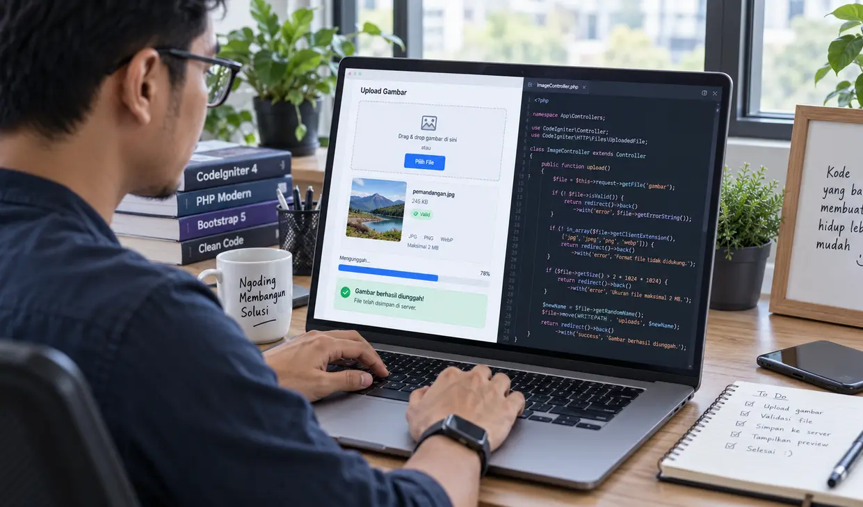 Contoh coding Contoh Upload Gambar CodeIgniter 4